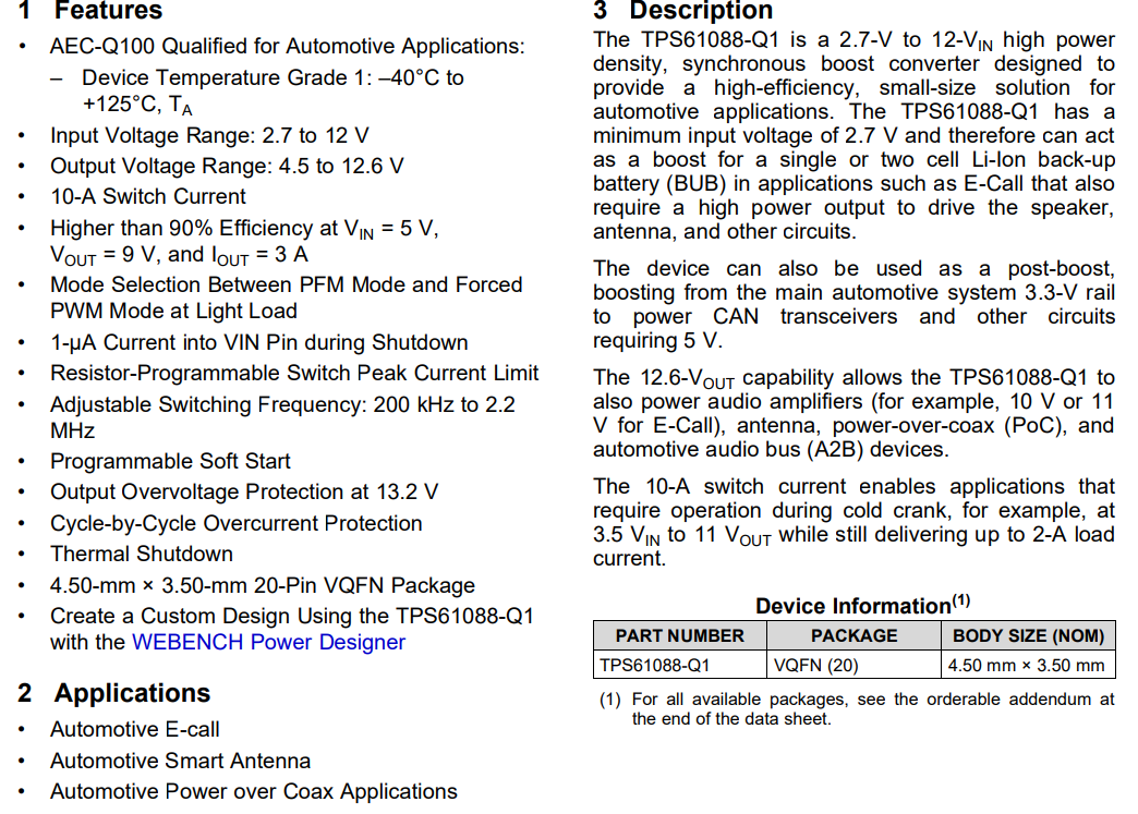 TPS61088QRHLRQ1 DIP IC Socket PWR MGMT Ic Switching Regulator