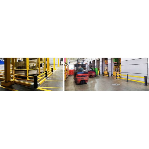Double Rail Fence Warehouse Safety Barrier Traffic Guardrails