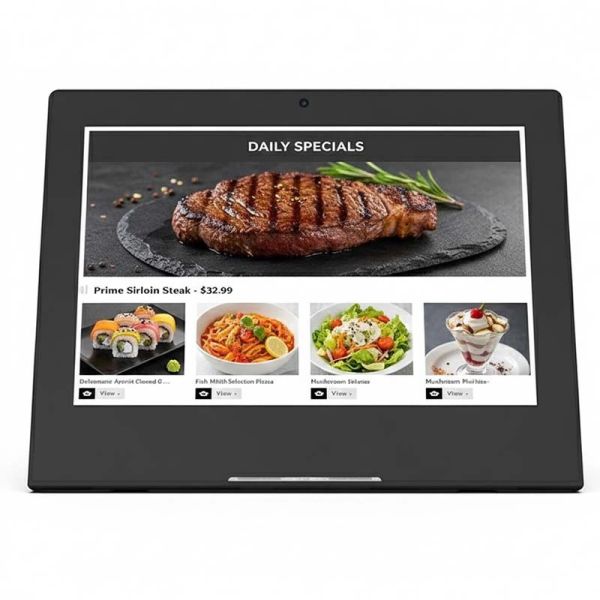 23.8 Inch Digital Menu Board with Split Screen and Video Playback for Restaurants