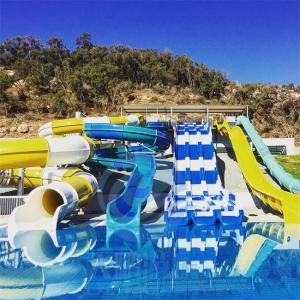 Wholesale FRP Resort Water Slide Combo Children Adults Big Pool Water Slides RoHS Approved from china suppliers