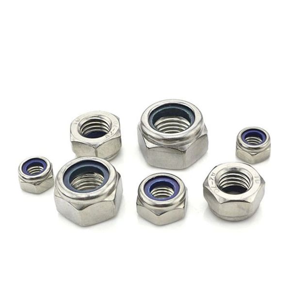 M10 ISO Nylon Lock Nuts 316 A4-70 304 Stainless Steel Lock Nuts