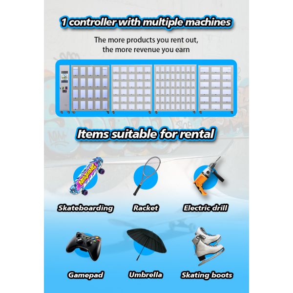 Automated Golf Club Rental System with 21.5 inch Touchscreen, Card and E-payment, and Remote Inventory Monitoring
