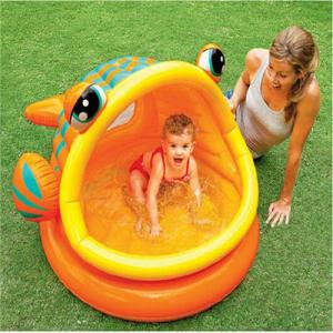 Fish Shade Baby Swimming Inflatable Pool Cartoon Animal Mouth Open Baby Water Playing Pool for Kids Children