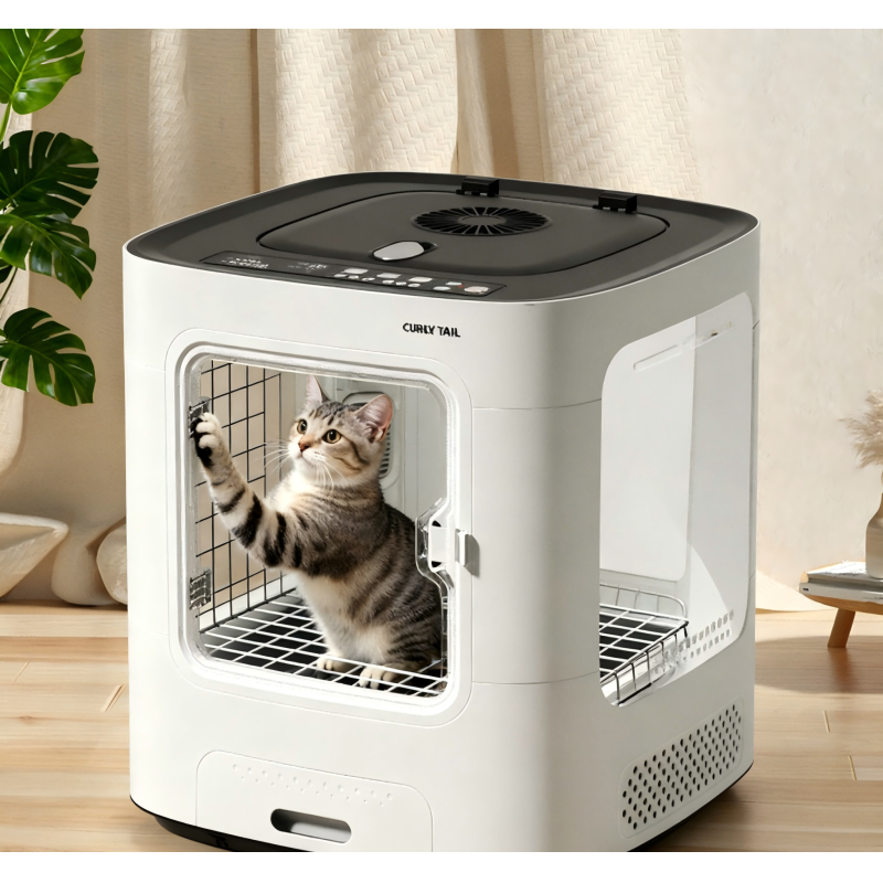 Automatic Plastic Pet Drying Box with Transparent Door Temperature Control Ventilated Design Quiet Operation Easy to Clean Safe