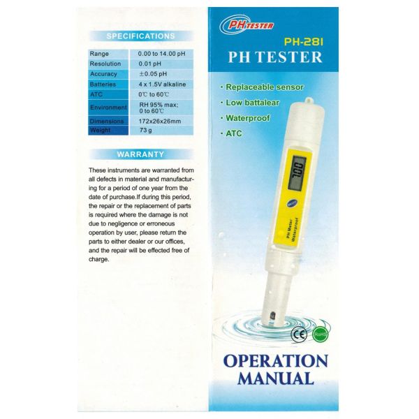 PH-281 waterproof portable PH meter PH tester