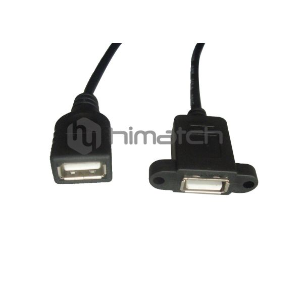 Durable High Speed USB 2.0 Cable / USB A Type Extension Cable With Panel Mount