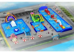 China Summer Entertainment Inflatable Water Slide Park with High Frequency Welding on sale