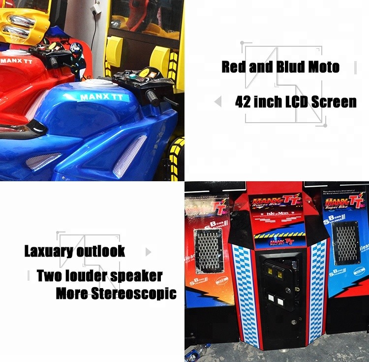 42 LCD FT Motor Car Driving Arcade Machine , Two Players Super Bike 2 Moto Simulator