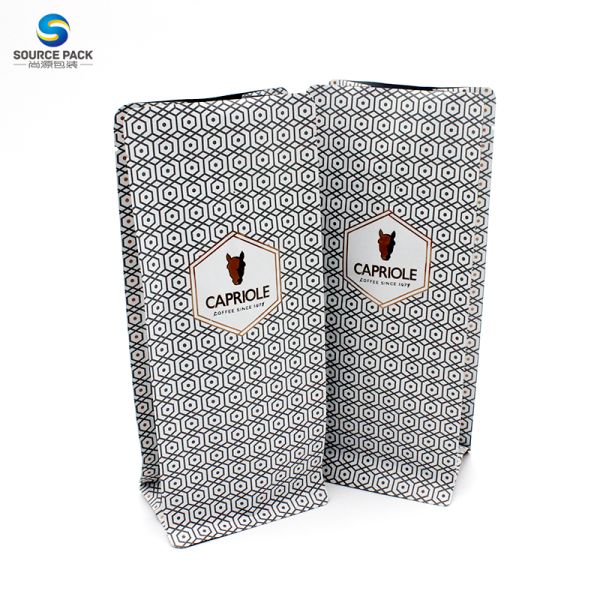 Customized Coffee Bean Packaging Bags With Flat Bottom Design