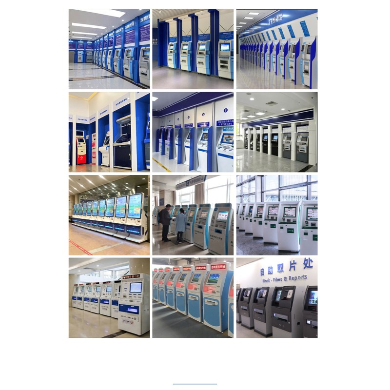 19/21.5 Inch Self-Service Queue Management Kiosk with Floor Standing LCD Display and Printer for Restaurants and Banks
