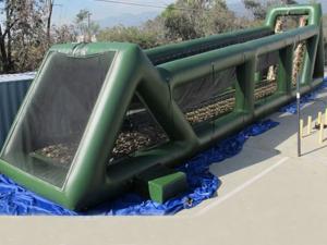 Wholesale High 80ft Green Inflatable Sports Games Long Giant Inflatable Zip Line For Adults from china suppliers