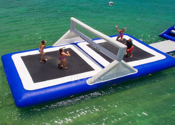 Quality Blue 9m Inflatable Water Games Floating Beach Volleyball Court for sale