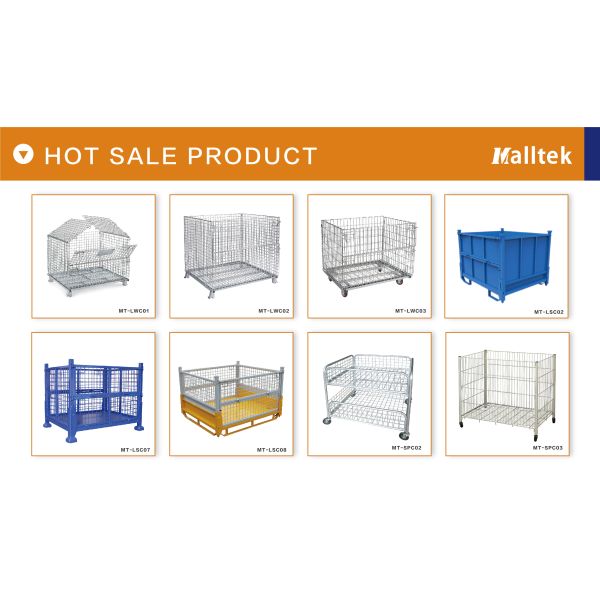 Custom Promotion cage Capacity Stackable Wire Baskets With Wheels