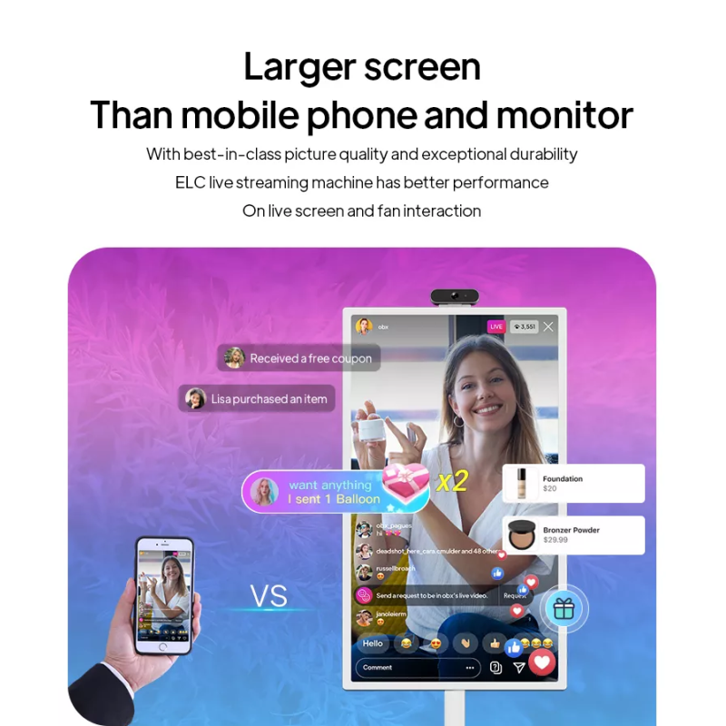 21.5 Inch Smart Android TV Vertical Display Portable LCD Capacitive Touch Self-Service Business OEM Retail Shopping Mall USB
