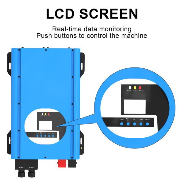 3KW Pure Sine Wave Inverter Bidirectional Grid Connected Inverter With LCD Display