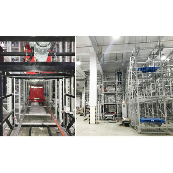 Two Way Radio Shuttle Cart And Carrier ASRS Automatic Storage And Retrieval System Pallet Runner Rack System