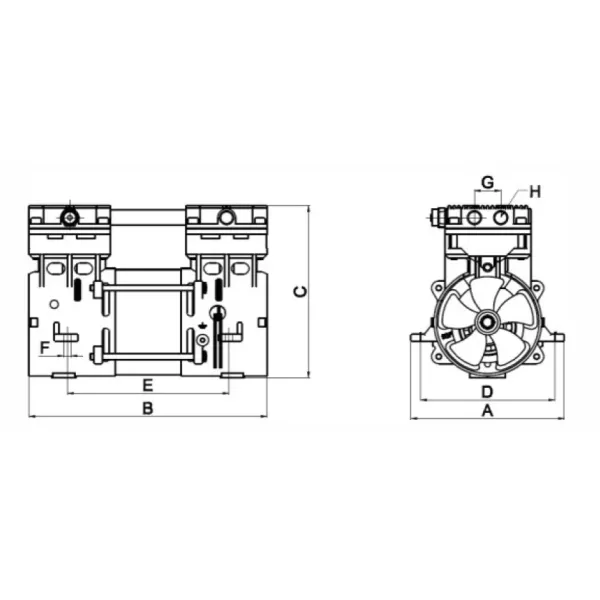 20LPM Small Type Piston Suction Pump Air Suction Pump HP-20V