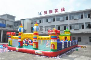 China Sport Theme Inflatable Bouncy Castle , 0.55 mm PVC Childrens Indoor Play Equipment on sale