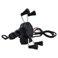 DC5V 2A Nylon Metal Motorcycle Phone Holder With Usb Charger for sale