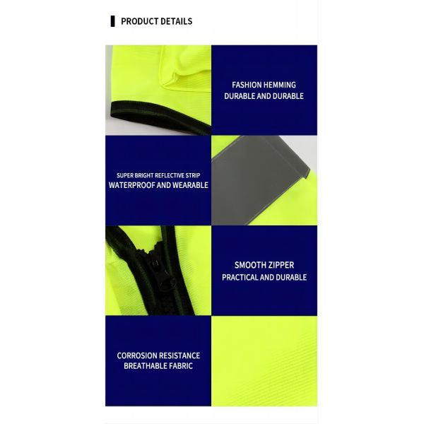 Industrial Quick Dry Reflective Safety Vest with 5cm High Reflective Tape and Customizable Options