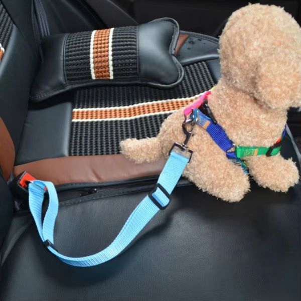 Colorful Adjustable Car Dog Leash Customized Pet Seat Belt Leash
