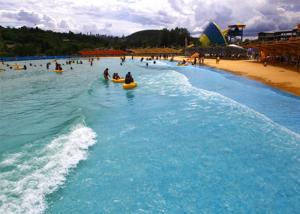Wholesale Pneumatic Water Park Wave Pool 0.9-1.5 Wave Height With Artificial Sandy Beach from china suppliers