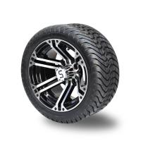 Golf Cart 12 Inch Machined & Black Wheels On 215/35-12 Street Tires for sale
