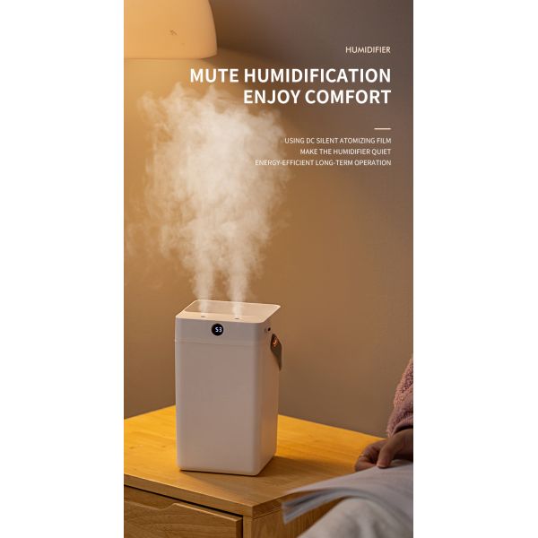 3L Large capacity Double Spray Diffuser Humidity Cool Mist Nebulization Air Humidifier With Digital Screen Display