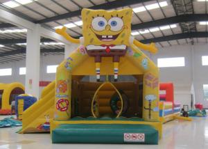 Lovely inflatable spongebob bouncer castle cute hot sale inflatable spongebob jump house with slide