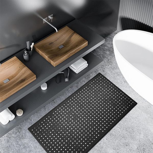 Commercial Rubber Mat With Drainage Holes Kitchen Dog Bone Mat With Bevel Edge