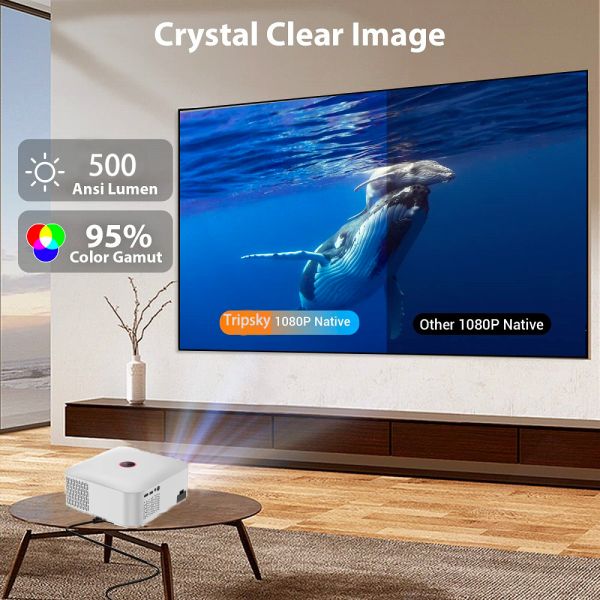 Durable 200W Portable Smart Projector 5.0 Inch LCD Display, Lightweight Home Cinema Mini Projector