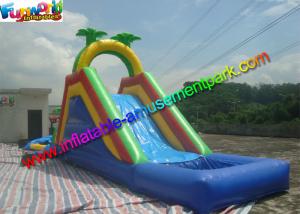 China Customized Palm Tree Inflatable Water Slide Pool , Swimming Pool Slide With PVC on sale