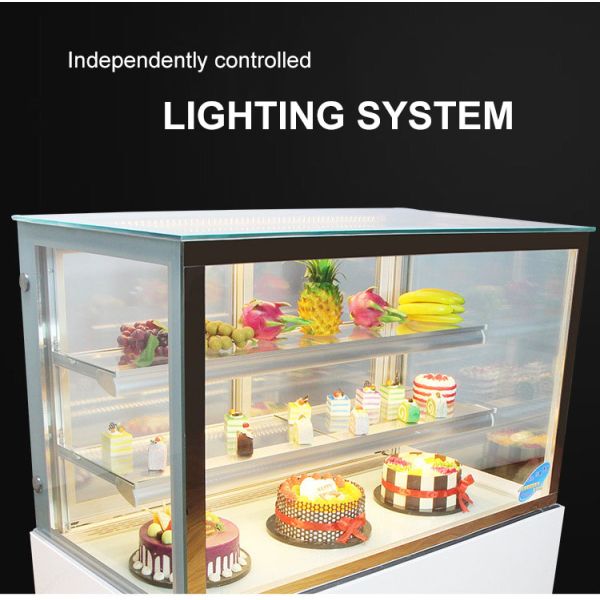 Multi Layer Transparent Glass Cake Shop Uses Storage Display Cake Display Freezer