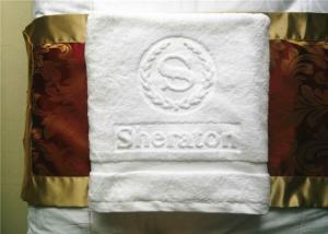 5 Star Hotel Bath Towel And 16 Spiral White Plain Weave With Jaquard Cotton