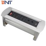 flip up desktop sliding electric socket with network ,usb