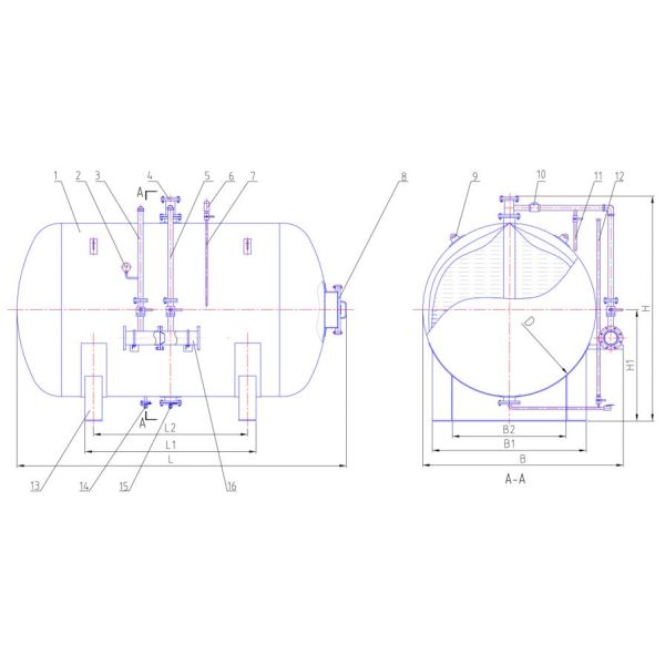 3000 Liter Horizontal Bladder Tank Foam System Foam Proportioning Equipment