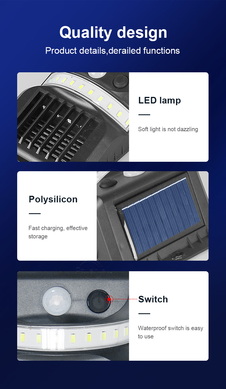 Square-shaped Outdoor Solar LED Wall Light Waterproof Garden Polycarbonate Mosquito Killer Lamp Human Body Induction