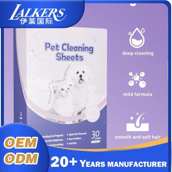 Extra Thick Pet Cleaning Sheets Disposable Lightweight Dog Shampoo Sheets For Indoor Clean