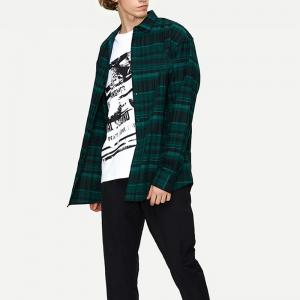 China New Collection Long Sleeve Plaid Oversozed Shirts for Men on sale