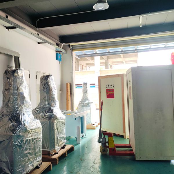 Equipment secured in custom packaging with foam inserts