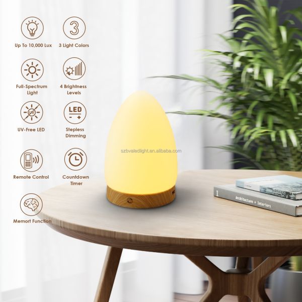 Adjustable Brightness 10000Lux Sunlight Therapy Lamp with Remote Control for Home Use
