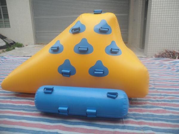 Quality Yellow And Light Blue Inflatable Water Games , Small Sealed Inflatable Iceberg for sale