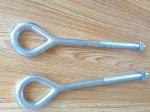Hot Dip Galvanized Earth Anchors Rods / Twin Eye Steel Ground Anchors 6" Thread