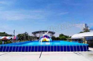 China Commercial Inflatable Water Slide Park 0.9mm PVC Tarpaulin Blow Up Water Park with above ground pool on sale