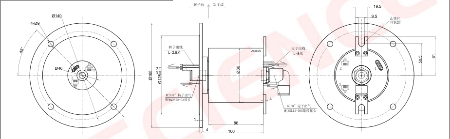 Industrial Ethernet Slip Ring Multi Circuits Network Cable Slip Ring