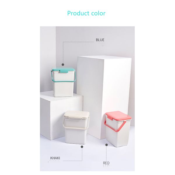 Sealed Garbage Can Rectangular Bathroom Lock Garbage Can Deodorant Moisture-proof Baby Diaper Storage Bucket with Handle