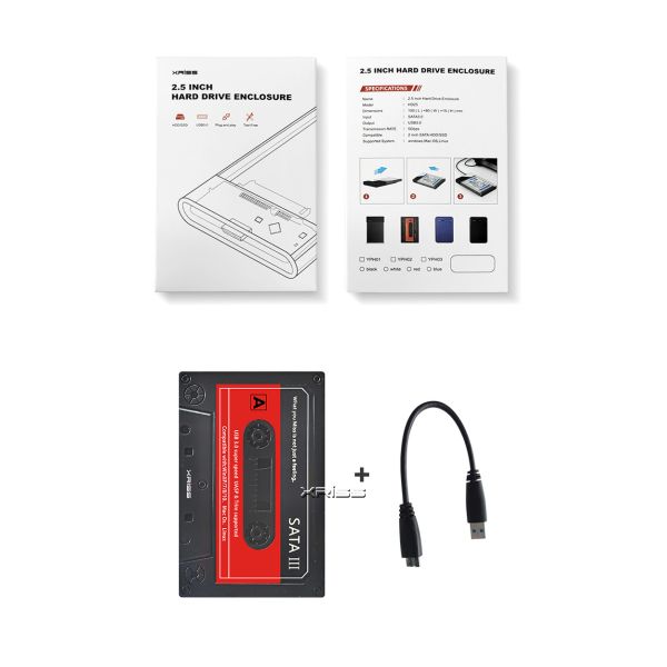 YPH03 External Hard Drive Enclosure Usb 3.0 Type C Sata 2.5 Inch