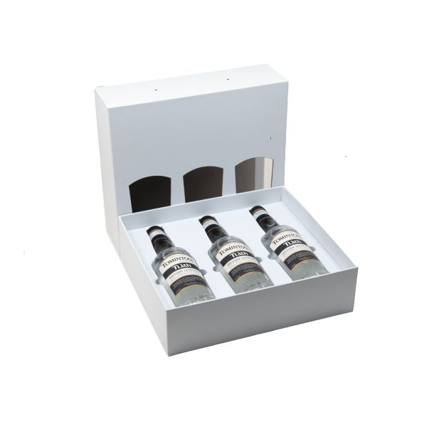 Recyclable Kraft Paper Customizable 3 Bottle Wine Gift Boxes Corrugated Cardboard