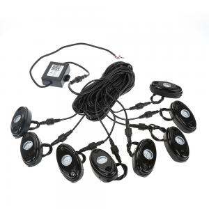Wholesale 8Pcs RGB LED Rock Lights Wireless Bluetooth Music Flashing Multi Color Offroad from china suppliers