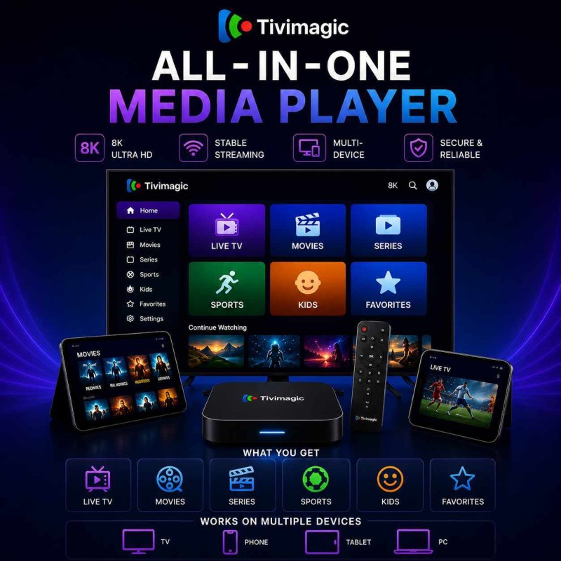 Streaming Android TV Box 8K Ultra HD Quad Core Support Multi Languages